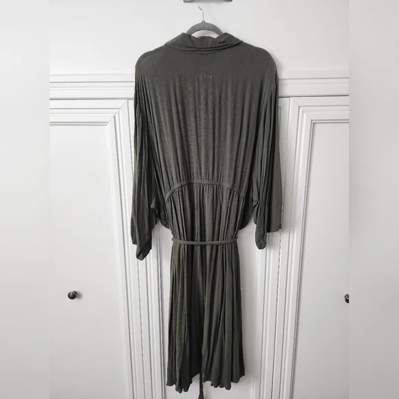Midi Rayon Slub Belted Shirtdress - Picture 6 of 7
